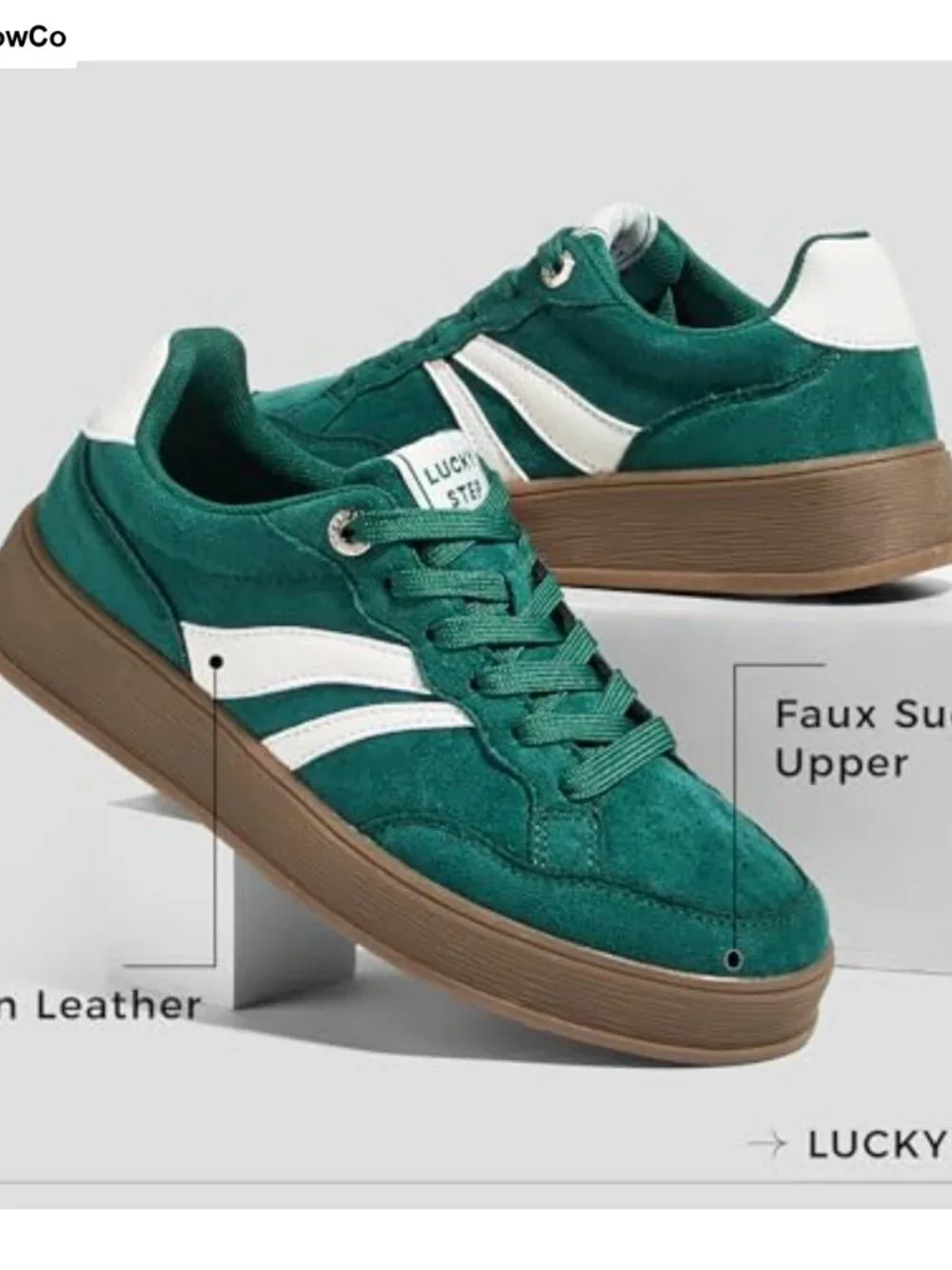 Women's Platform Sneakers Faux Suede Casual Retro Lace-Up Comfort Walking Shoes
